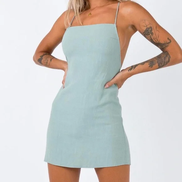 Princess Polly | Dresses | Mint Green Backless Dress | Poshmark